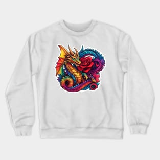 Dragon with rose Crewneck Sweatshirt